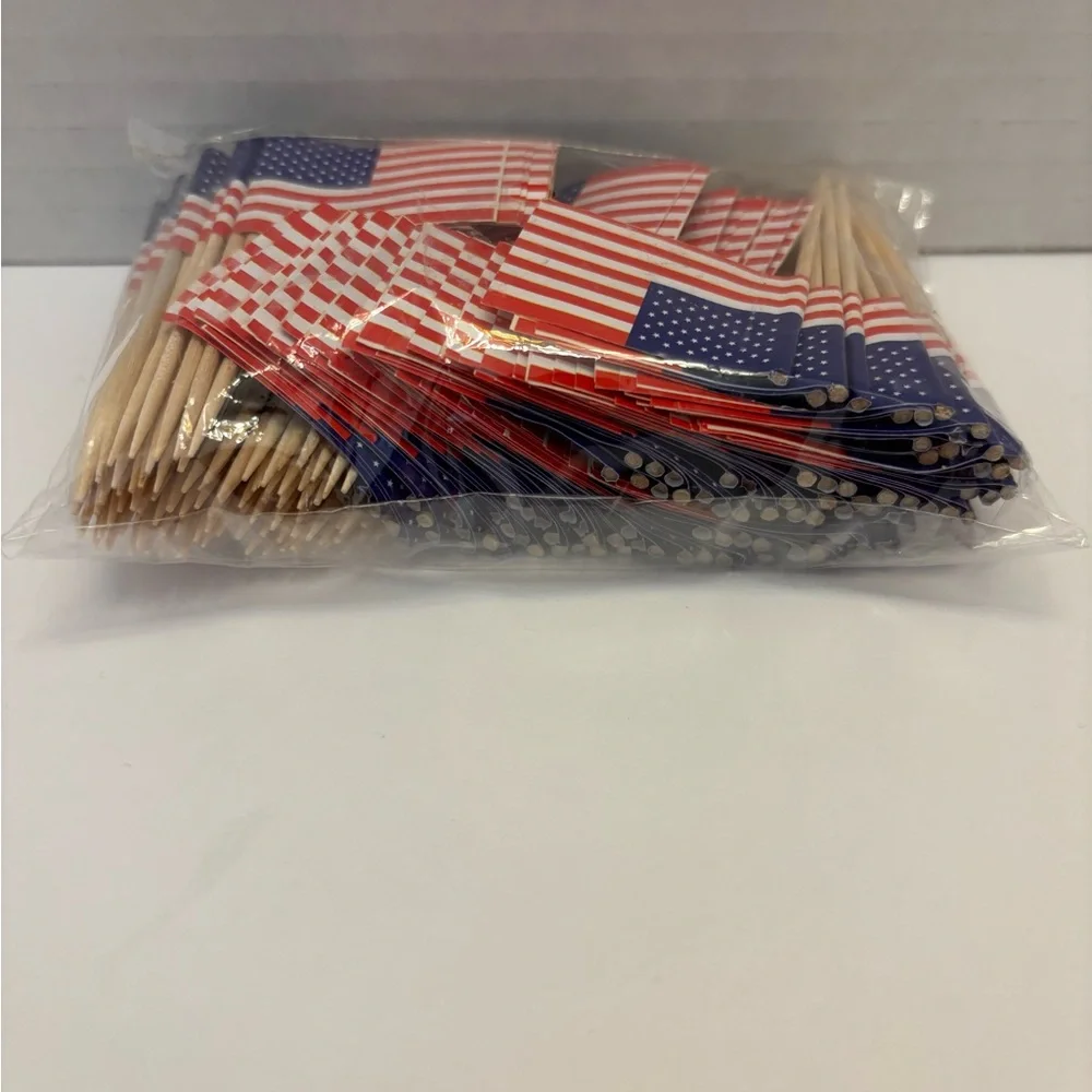 American Flag Toothpick Cupcake Toppers, 200 count